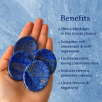 Lapis Lazuli Worry Stone – Natural Thumb Palm Stone for Inner Wisdom, Confidence & Intuition – Deep Blue Pocket Crystal for Focus & Calm