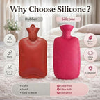 BYVOV Silicone Hot Water Bottle 2L for Pain Relief, Odorless & Leakproof, Long Lasting Heat for Period Cramps, Back, Neck & Muscle Pain, Soft Durable Design (Red)