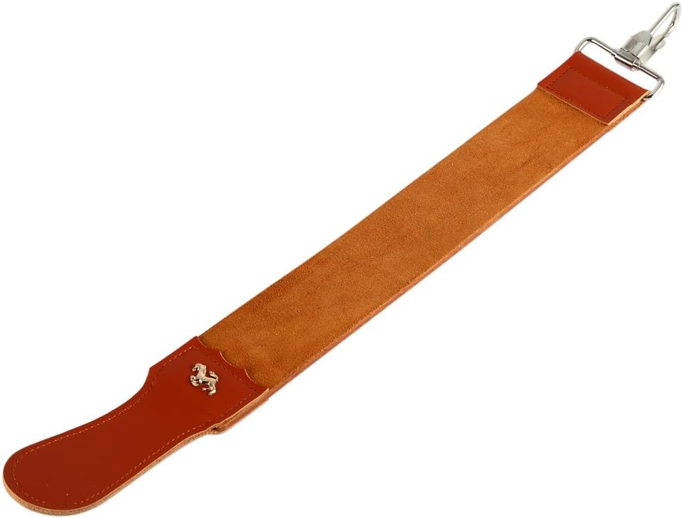 Genuine Leather Strop, 19.8 * 2in Straight Razor Strop, Barber Razor Sharpening Belt Suitable for Straight Razors Sharpeners and Chisels