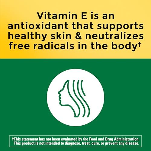 Nature Made Vitamin E 180 mg (400 IU) dl-Alpha, Dietary Supplement for Antioxidant and Skin Support, 180 Softgels, 180 Day Supply