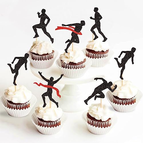 36 Pack Running Cupcake Toppers Sports Fitness Cupcake Picks Sports Health Fitness Theme Running Birthday Party Cake Decorations Supplies