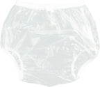 Adult Incontinence Pull-on Plastic Pants PVC Pants 3 Pack (X-Large, Transparent White)
