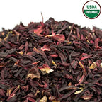 Hibiscus Tea 1LB (16Oz) 100% CERTIFIED Organic Hibiscus Flowers Herbal Tea (CUT&SIFTED), Caffeine Free Tea (200+ cups) 1 lb. Bulk Resealable BPA-Free Bag