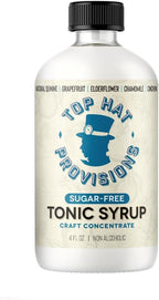 Top Hat Keto Sugar Free Elderflower Tonic Syrup & Quinine Concentrate - Naturally Sweetened with Monk Fruit - Craft Soda Mixer for Skinny Cocktail Drinks - Just Add Seltzer Water - 4oz Bottle