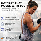 THERABAND Kinesiology Tape, Waterproof Physio Tape for Muscle & Joint Support, Standard Roll with XactStretch Application Indicators, 2" X 10" Strips, 20 Precut Strips, Beige/Beige