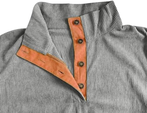 ADHOWBEW Corduroy Sweaters for Men Fleece Work Sweatshirt Big and Tall Pullover Casual Long Sleeve Fall Winter Clothes