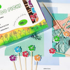 Hawaiian Hibiscus Cocktail Picks Summer Flower Decorative Toothpicks Fruit Dessert Sticks Food Sandwich Appetizer Charcuterie Skewers, for Luau Hawaii Tropical Decorations Floral Party Supplies