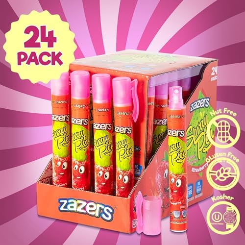 Pen Spray Liquid Candy - 24 Pack of Strawberry Flavor, Gluten Free, No Coloring Added, Novelty Kosher Candy, 20 ml each