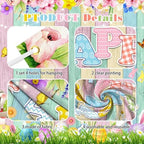 AIBIIN Happy Easter Backdrop Cute Bunny Rabbit Happy Easter Banner Spring Grass Colorful Egg Party Background Supplies Photo Booth Prop 70.8 x 43.3 inch