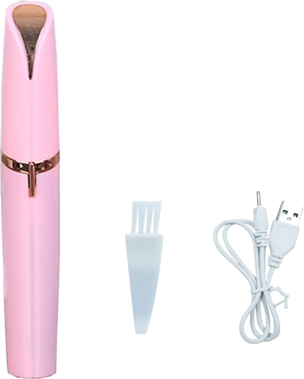 Portable USB Rechargeable Electric Eyebrow Hair Trimmer for Women - Precision Trimmer with Light, Painless Precision - Eyebrow Hair Remover for Face, Lip, Hand, Leg, etc. (Pink, Multi-color)