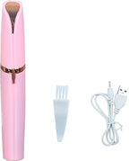Portable USB Rechargeable Electric Eyebrow Hair Trimmer for Women - Precision Trimmer with Light, Painless Precision - Eyebrow Hair Remover for Face, Lip, Hand, Leg, etc. (Pink, Multi-color)