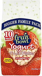 Fruit Bowl Fruit Flakes Strawberry with a Yogurt Coating (10x25g) - Pack of 6
