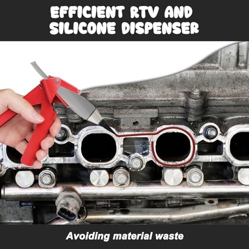 Tube Extrusion Tool, Tube-Grip Industrial Size Dispenser, Efficient RTV and Silicone Dispenser, Prevent Material Waste, Red