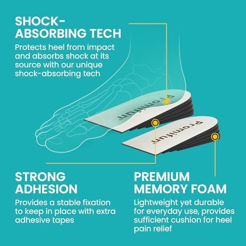 Adjustable Heel Lifts for Heel Pain Relief - Promifun 2-Pair Shoe Inserts for Achilles Tendonitis, Plantar Fasciitis, Heel Spur, Height Increase Inserts, Beige, Women's 12+, Men's 10+ (L)
