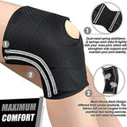 Knee Brace for Knee Pain, Compression Knee Support with Side Stabilizers for Women and Men, Knee Pad for Meniscus Tear Relief,Running, Workout (Black，L)