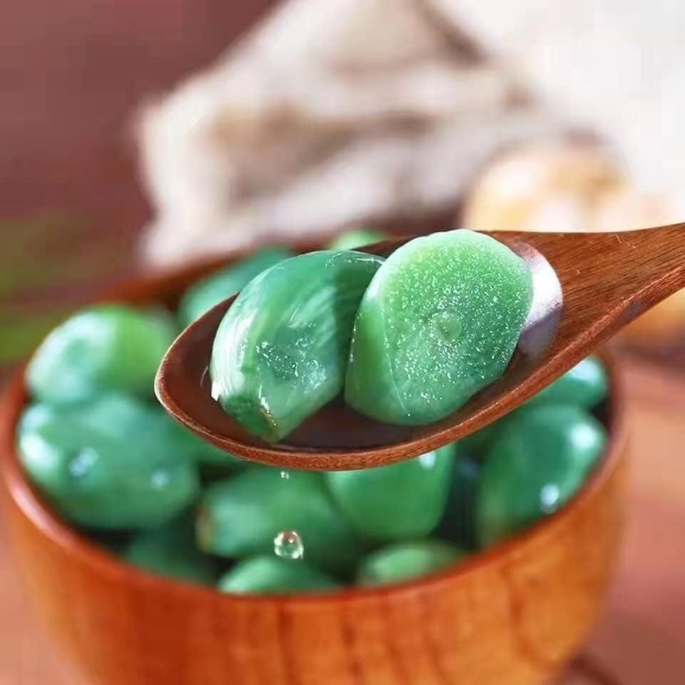 腊八蒜 翡翠绿蒜 新鲜大蒜Laba Garlic Emerald Green Garlic,Sweet and Sour Garlic,Shandong specialty Pickled Pickles Fresh pickled garlic Pickles, condiments Side dish醋泡蒜 (260g/bag,1pcs)
