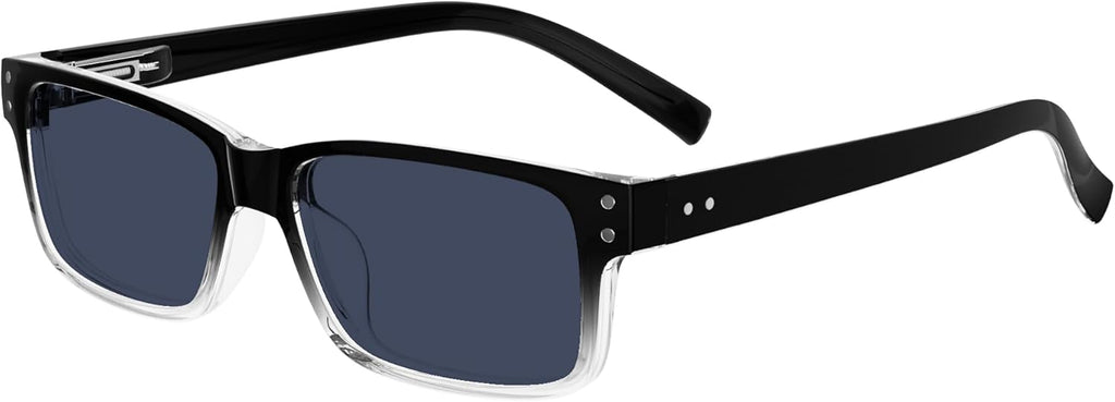 Eyekepper Spring Hinges Vintage Reading Glasses Men with Case Grey Lens Sunshine Readers