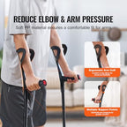 Happybuy Forearm Crutches for Adults,Folding walking Forearm Crutches with 10-Level Adjustable Height,Lightweight Aluminum Medical Crutches with Open Cuff for Leg Injury Surgery Disabled,1 Pair 350LBS
