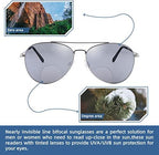 Classic Bifocal Sunglasses,Men's Command Aviator Metal Reading Glasses 2.0
