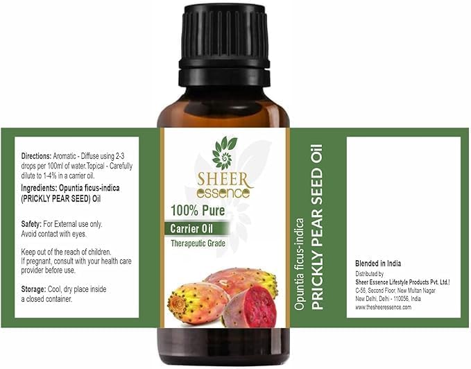 Prickly Pear Seed Oil -(Opuntia Ficus-Indica)- Carrier Oil 100% Pure Natural Undiluted Uncut Therapeutic Grade 3.38 FL.OZ