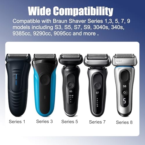 Replacement Charger Compatible with Braun Shaver Series 9 8 7 6 5 3 1, 12V 400mA Power Cord for Braun Electric Razor S3 S5 S7 S9 3040s 340s 370 9385cc 9290cc 9095cc, 5ft Cable+ Cleaning Brush