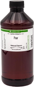 Lorann Oils Super Strength Pear Flavoring Extract, Concentrated Culinary Essential, Ideal for Bakery, Beverages, Cocktails, Cakes, 16 Oz, USA Made