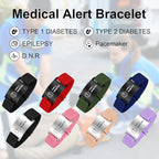 Medical Alert Bracelet for Women Men, Adjustable Medical Alert ID Wristband for Diabetic D.N.R Pacemaker Epilepsy