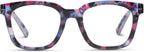 Peepers by PeeperSpecs Women's to The Max Square Blue Light Blocking Reading Glasses, Pink Quartz, 49 + 0