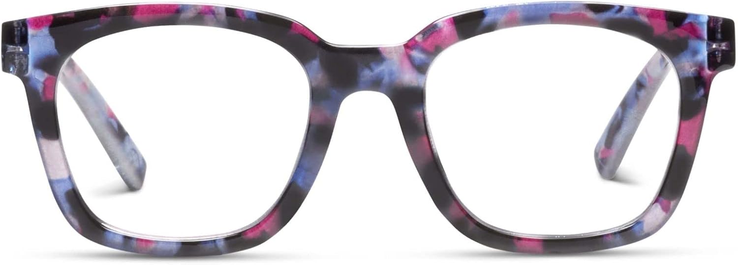 Peepers by PeeperSpecs Women's to The Max Square Blue Light Blocking Reading Glasses, Pink Quartz, 49 + 0