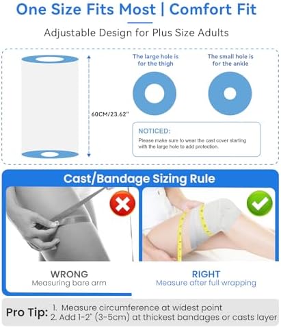 Waterproof Knee Cover for Shower After Surgery, Knee Cover Cover Protector for Showering After Surgery for Knee Surgery Recovery Replacement Bandages Wounds Braces, Reusable