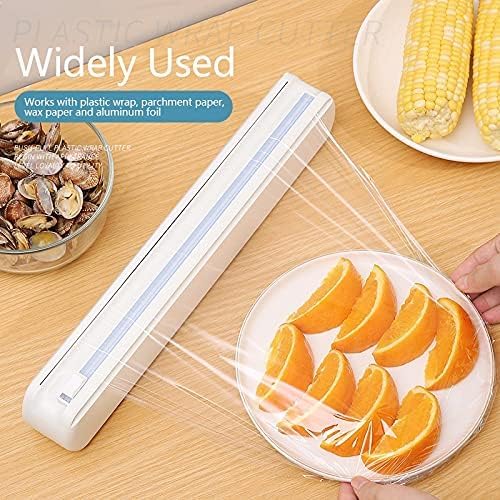 Plastic Wrap Dispenser With Cutter, Reusable Cling Film Dispenser, Cling Wrap Dispenser With Slide Cutter, Also For Aluminum Foil, Tin Foil, Baking Paper (M)