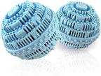 2pcs Laundry Ball - Natural Non-Chemical Detergent Laundry Balls for Washing Machine - Eco Friendly Wash Ball & Detergent Alternative for 2000 Washings(Light Blue)