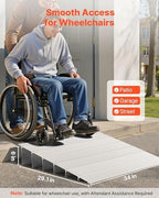 VEVOR Door Threshold Ramp, 6 inch Rise, Aluminum Alloy Threshold Ramp Rated 800 lbs Load Capacity, Handicap Ramps for Home Steps for Wheelchair, Scooters, Power Chairs, Walkers, Bicycle, Tricycle