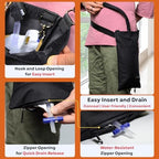 Nephrostomy Bag Holder, Drainage Bag Cover, w/Shoulder Strap & Waist Belt, Catheter Bag Holder, w/Tube Cover, Discreet Nephrostomy Supplies for Privacy & Dignity, Washable, Fits 1000ml Bags