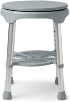 Medline Durable Aluminum Frame, Round Swivel Shower Stool, Gray, Supports up to 300lbs.