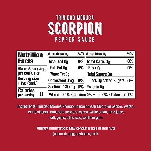 Melinda’s Scorpion Pepper Hot Sauce - Gourmet Scorpion Hot Sauce - Made with Trinidad Moruga Pepper, Carrots, Onion & Lime Juice - Keto, Vegan, Gluten Free - 10oz Squeeze, 1 Pack