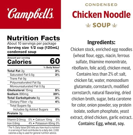 Campbell's Condensed Chicken Noodle Soup, 10.75 Ounce Can (Pack of 4)