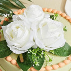 Taiyin 9 Pcs Flower Cake Topper Boho Cake Decorations Eucalyptus Flowers Floral Decorations for Women Wedding Birthday Party Anniversary(White)