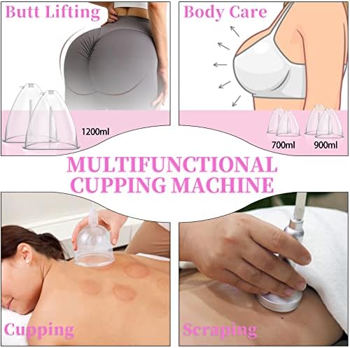 TwoWin Multifunctional Vacuum Therapy Machine, Cupping Therapy Sets, Cupping Scraping Body Shape Massager Adjustable Suction and 6 Modes with 30 Cups and 3 Pumps