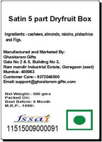 Ghasitaram Gifts Diwali Gifts Satin 5 Part Dryfruit Box - 500 g
