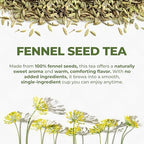 LeafLea 40 Fennel Tea Bags, 100% Natural & Pure Fennel Seed Tea, Gentle Digestion & Fresh Breath, Mild Sweet Finish, Caffeine-Free, Sugar-Free, Vegan, Non-GMO, Individually Wrapped