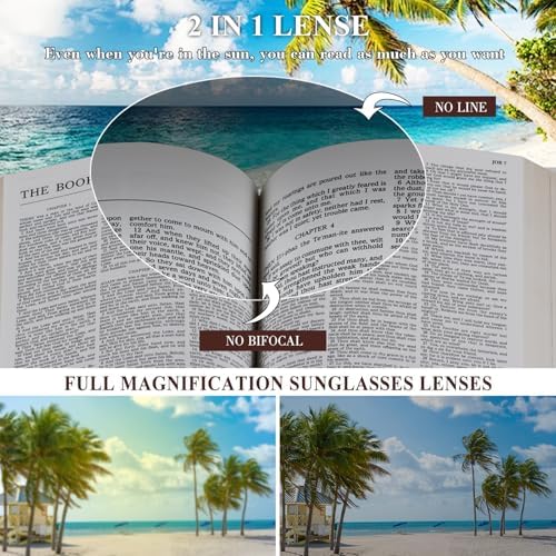 Reading Sunglasses Womens Retro 90s Oval Full Lens Sun Readers UV400 Outdoor Sunglasses Shades with Readers Built-in