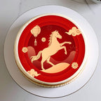 Chinese Horse Edible Cupcake Toppers Lunar New Year Cake Decorations