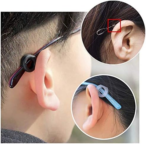 16 Pairs Silicone Glasses Legs Anti-Slip Ring Eyeglass Frame Grips Eyeglass Retainers Eyewear Comfort Replacement Tips Glasses Temple Tips (8 Colors)