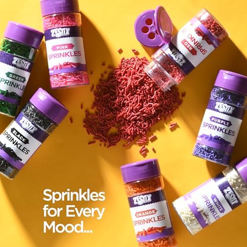Red Sprinkles 3 oz Bottle | Jimmies Sprinkles for Cake Decorating | Dessert Topping for Baking, Cupcakes, Cookies, Ice Cream, Holidays & Parties