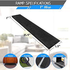 1" Rise Threshold Ramp for Doorways, 2204 LBS Capacity Rubber Threshold Ramp, Non-Slip Driveway Curb Ramps Handicap Ramp for Wheelchair Scooter Stroller, Cuttable and Adjustable Size