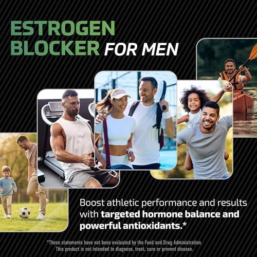 DIM Supplement for Men 300mg | Estrogen Blocker & Aromatase Inhibitor | Extra Strength Men’s Hormone Balance & Fitness Booster with Diindolylmethane Plus CDG & Broccoli Floret | Gluten-Free | 60 Ct