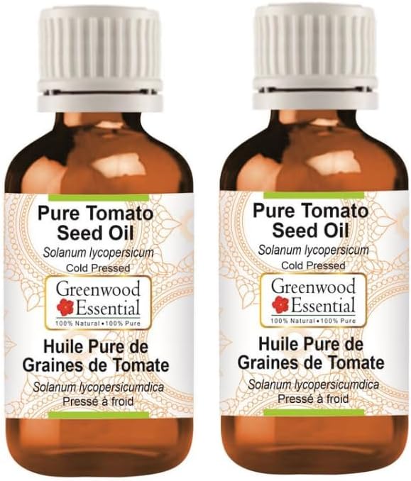Greenwood Essential Pure Tomato Seed Oil (Solanum lycopersicum) Cold Pressed (Pack of Two) 15ml X 2 (1 oz)
