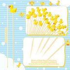Chengu 100 Pcs Cute Duck Cocktail Picks Cupcake Picks Bamboo Toothpicks Resin Duck, Fancy Toothpicks for Appetizers Cocktail Skewers Sticks for Garnish Food Fruit Drink Hawaiian Tropical Party