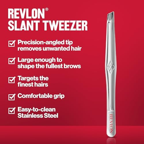 Revlon Multipurpose Hair Removal Tweezer, High Precision Slant Tip Tweezers for Men, Women & Kids, Stainless Steel (Pack of 1)